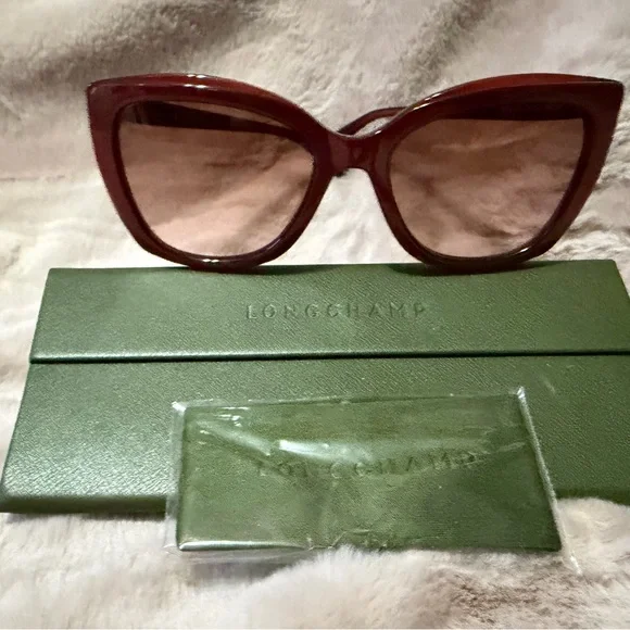 NWOT Longchamp LO695S 600 Women's Metallic Red Sunglasses - Picture 1 of 2